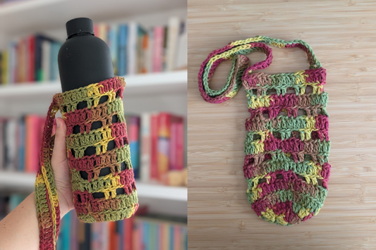 Brick by Brick Water Bottle Sling - Free One Skein Crochet Pattern