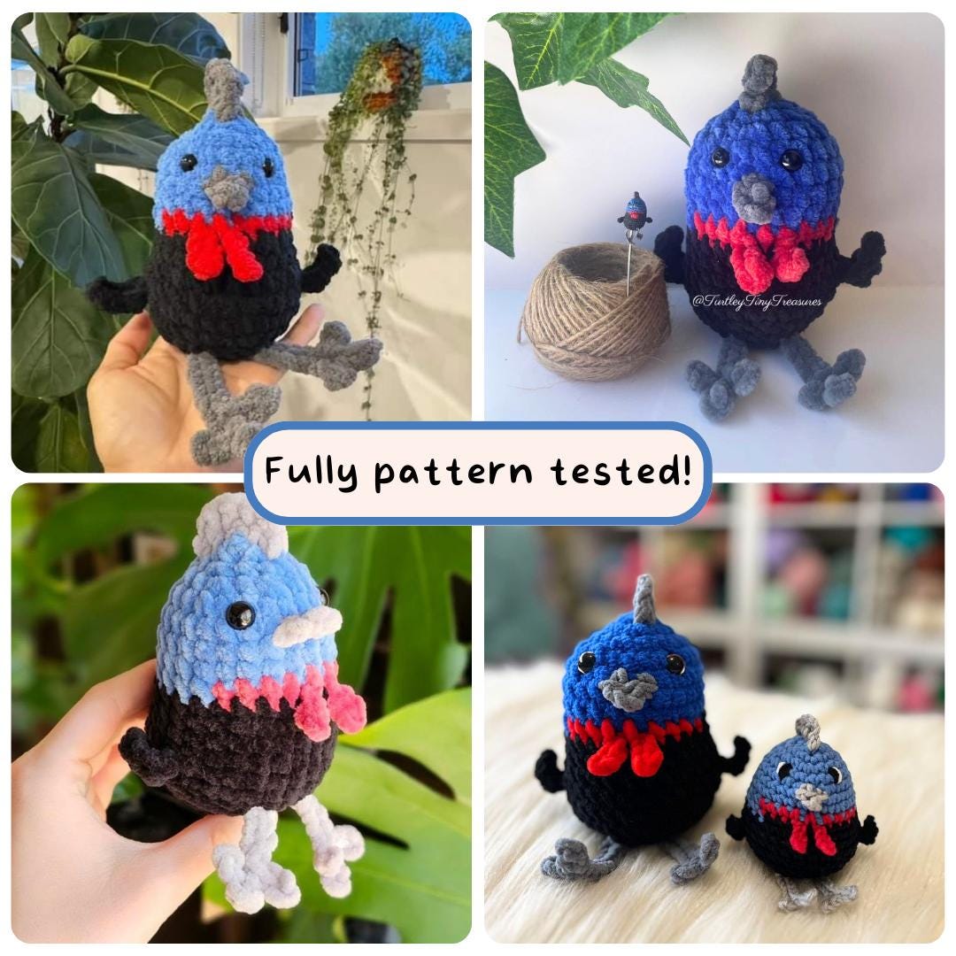 Clive the Cassowary Crochet Pattern with Emu Modification [PDF Pattern]