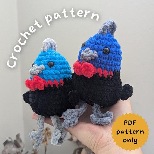 Clive the Cassowary Crochet Pattern with Emu Modification [PDF Pattern]